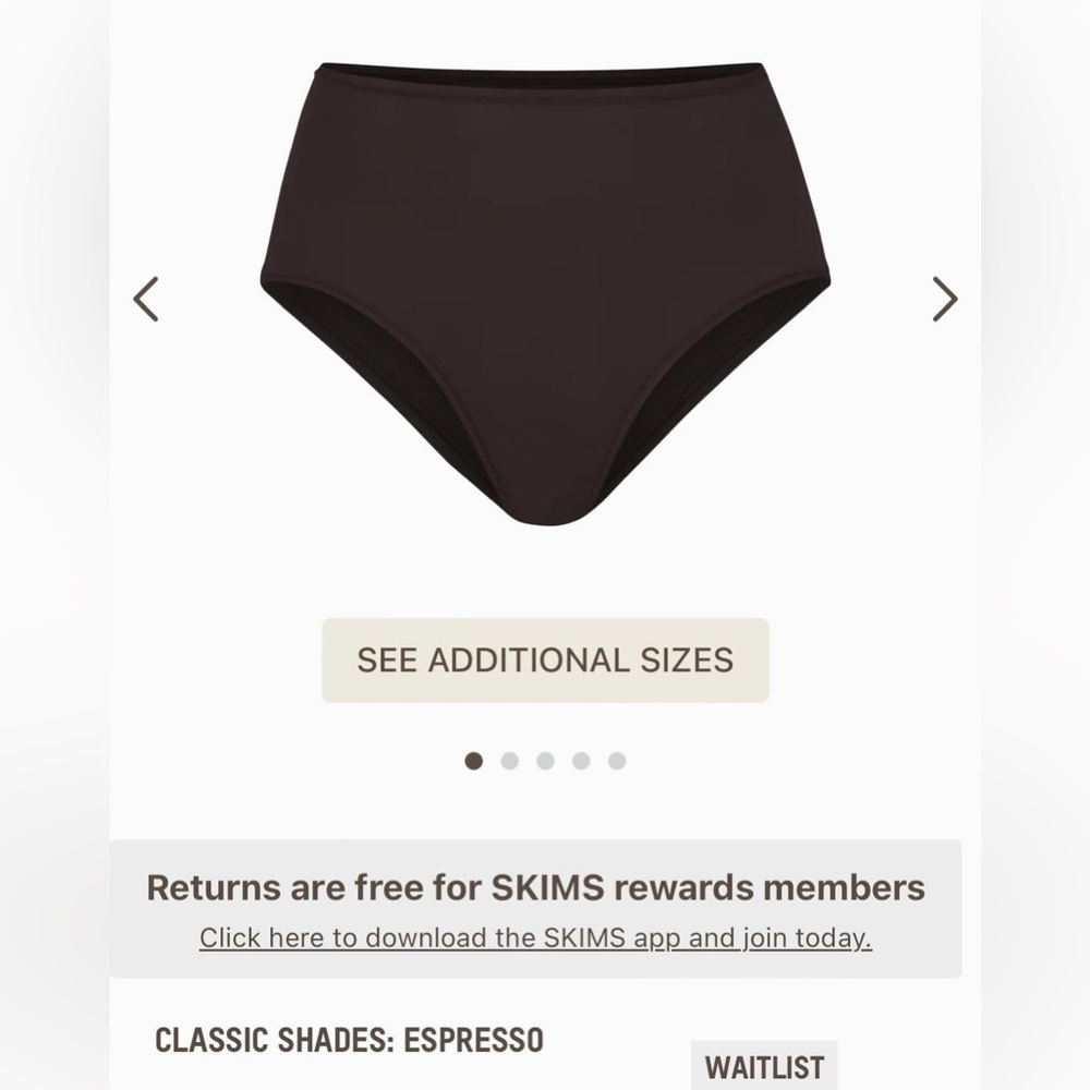 SKIMS Fits Everybody Full Brief in Espresso 
Sold Out And On A Waitlist